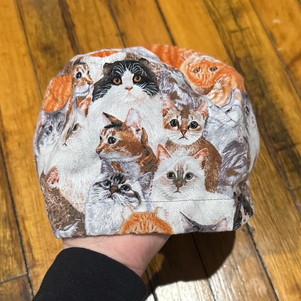 Cat themed scrub cap- Euro